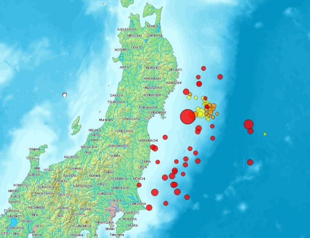 earthquake in japan map. earthquake struck Japan